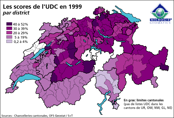 switzerland election 1999 swiss peoples party map